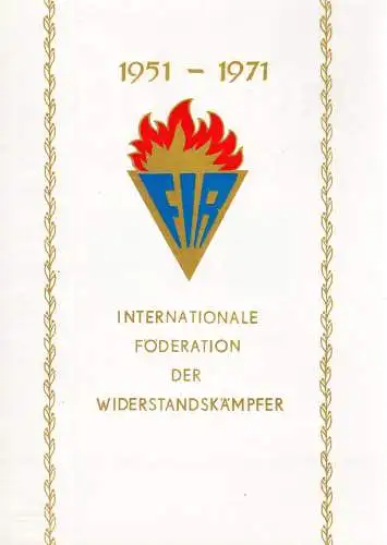 DDR-Gedenkblatt, FIR. Internationale Föderation der Widerstandskämpfer