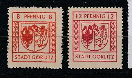 Lokalausgabe Görlitz: Nr. 7 und 8x, ** (MNH)