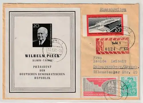 DDR: Pieck-Block u.a. auf R-Brief