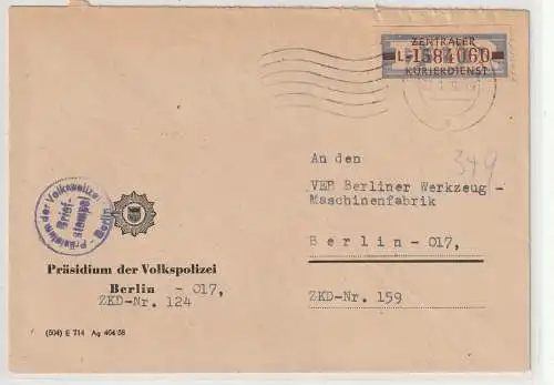 ZKD: VP-Präsidium Berlin, Ortsbrief, frankiert mit Nr. 20 L