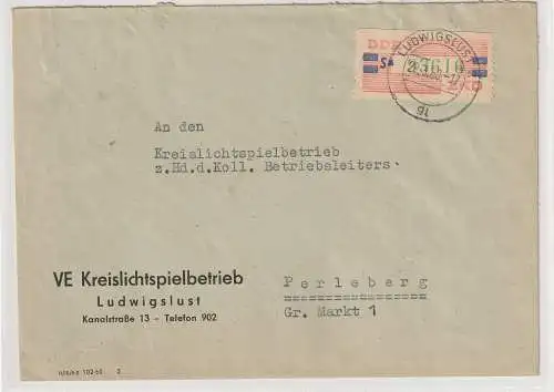 ZKD: Fernbrief Ludwigslust, frankiert mit Nr. 27 S