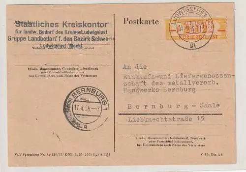 ZKD: vorschriftswidrige Postkarte, frankiert mit Nr. 16 J