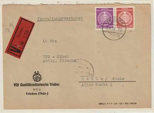 Verwaltungswertpost mit Dienstmarkenfrankatur