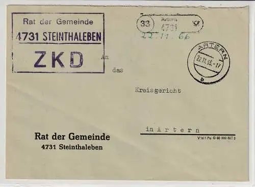 ZKD-Brief über Postnebenstelle Steinthaleben