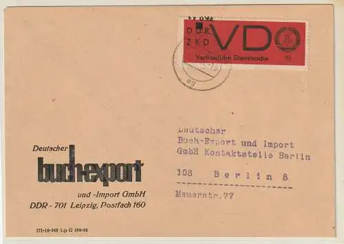 Buchexport-Brief mit "ZKD 4a" kopfstehend, gez.