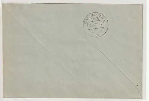 ZKD-Brief: "Briefumschlag zurück..." (roter Stempel)