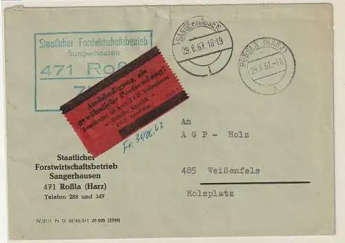 ZKD-Brief mit rotem Aufkleber "Aushändigung als normale ..."