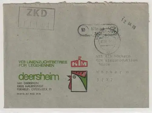 ZKD-Brief über Postnebenstelle Deersheim