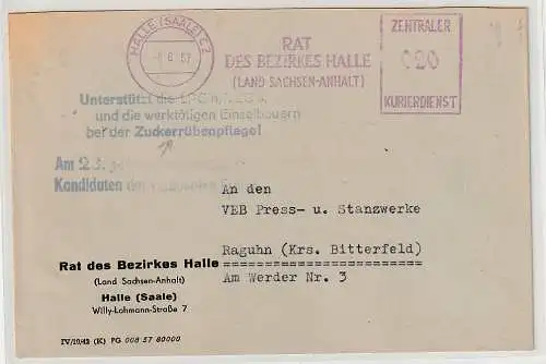 ZKD-Brief mit Losungsstpl. "Unterstützt die .. bei der Zuckerrübenpflege"