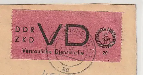 ZKD-Brief, frankiert mit VD 1 C, geprüft