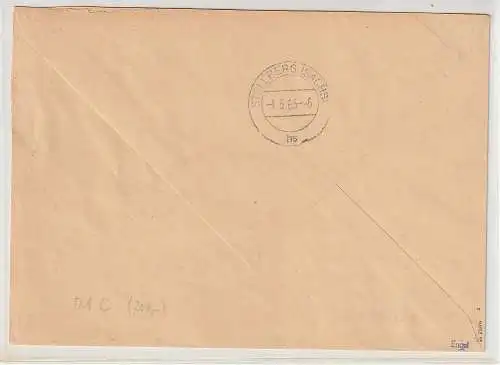 ZKD-Brief, frankiert mit VD 1 C, geprüft