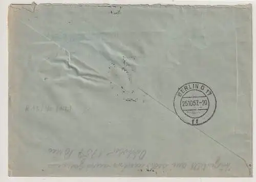 ZKD-Brief mit Zustellurkunde, frankiert mit 13/1600, geprüft