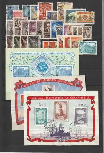 Sowjetunion: Jg 1957 komplett, gest., incl. Blocks