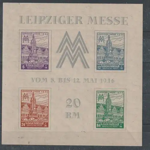 Westsachsen, Messeblock 5 in Variante Yb postfrisch,  gepr. Dr. Jasch