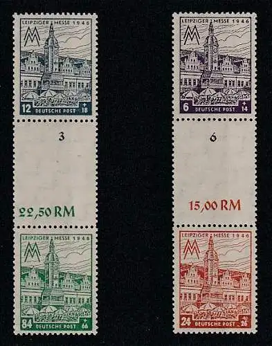 West-Sachsen, Zus.-drucke. S Zd 7 AX + 8 AXb, postfrisch mit FA. Dr. Jasch.