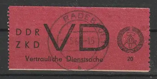 ZKD-Marke VD1 in Mischzähnung, gestempelt