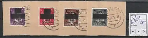 Strausberg Nr. 2, 3, 4 und 6 auf Briefstücken, geprüft Zierer