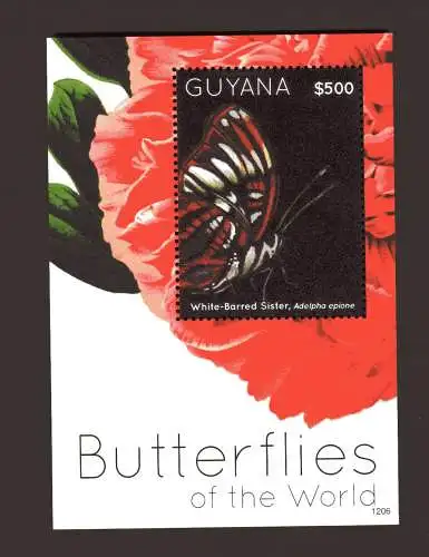 Guyana 2 Block Butterflies of the World 