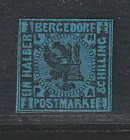 Bergedorf 1b ** (MNH), bestgeprüft (doppelt) Pfenninger