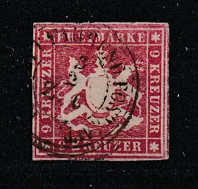 Württemberg Nr. 9b, gestempelt, BPP-Befund