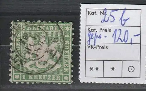 Württemberg Nr. 25 b, tiefstgeprüft Irtenkauf BPP