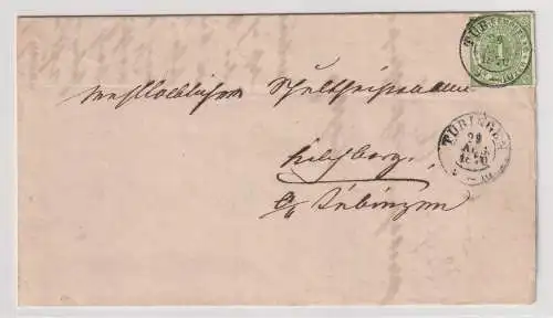 Württemberg Sauberer Brief nach Kilchberg (Segmentstempel!), geprüft.