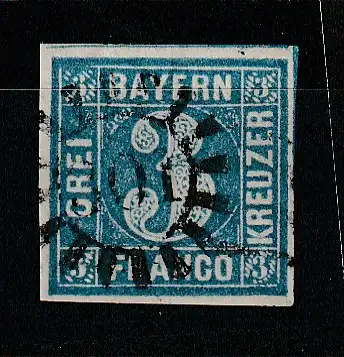 Bayern: Nr. 2 mit Mühlradstempel 301