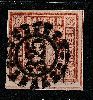 Bayern: Nr. 4 mit offenem Mühlradstempel 325 (München)