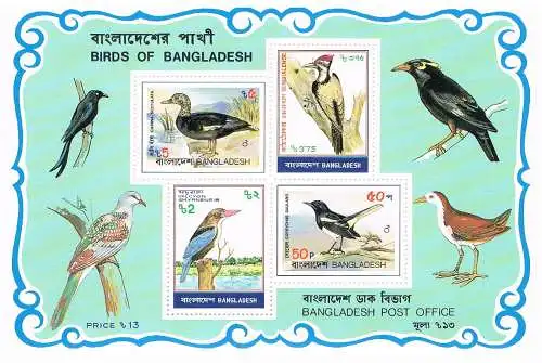 Bangladesh "Vögel von Bangladesh" Satz und Block