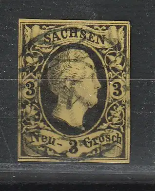 Sachsen Nr. 6 mit zentrischem Nummernstempel