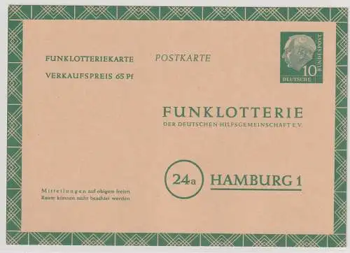 Bund Funklotterie-Ganzsache FP 5, ungebraucht