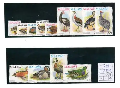 Vogelsatz Malawi Mi.-Nr 229-37, postfrisch