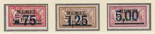 Memel: Kompl. Satz 49 - 51, postfrisch ** (MNH)