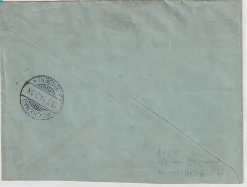 Kamerun: Einschreibbrief ab Duala mit 14 Marken a 3 Pfg.