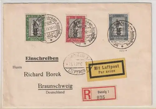 Danzig: Briefmarkenausstellung 1929; Nr. 219 in b-Farbe, gepr.