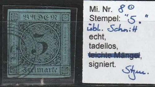 Baden Nr. 8, bestgeprüft Stegmüller BPP