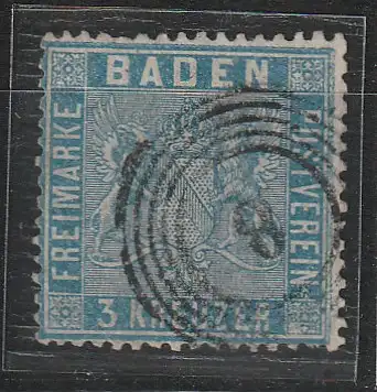 Baden Nr. 10a, Nummernstempel 8, geprüft Stegmüller BPP