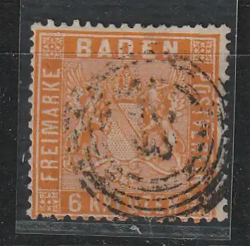 Baden Nr. 11b, Nummernstempel 43, geprüft Stegmüller BPP