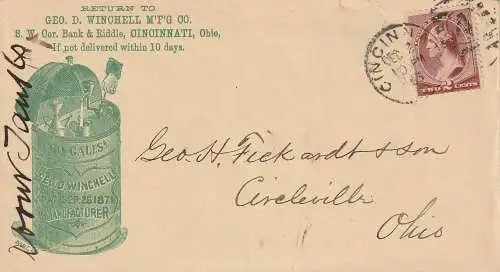 USA: Reklameumschlag (cover with advertising), Cincinnati