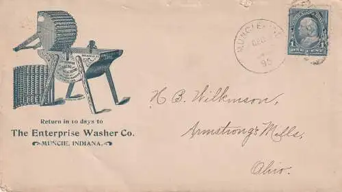 USA: Reklameumschlag (cover with advertising), Muncie 1895