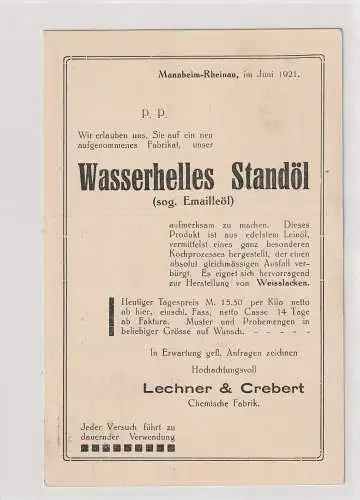 Reklamekarte Emailleöl, Fa. Lechner&Crebert, Mannheim