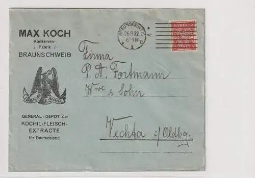 Reklameumschlag Kochil--Fleischextrakte, Braunschweig, Perfin