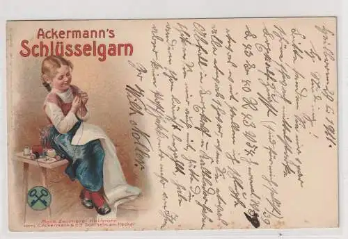 Reklamekarte Ackermann s Schlüsselgarn