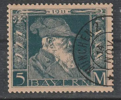 Bayern: Luitpold 5 Mark Type I, gest., BPP-geprüft