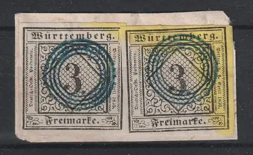 Württemberg: Vierringstempel Tübingen auf Nr. 2 (2), Befund Heinrich BPP