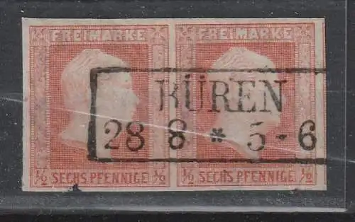 Preußen Nr. 1 im waager. Paar, Befund Jäschke-Lantelme BPP