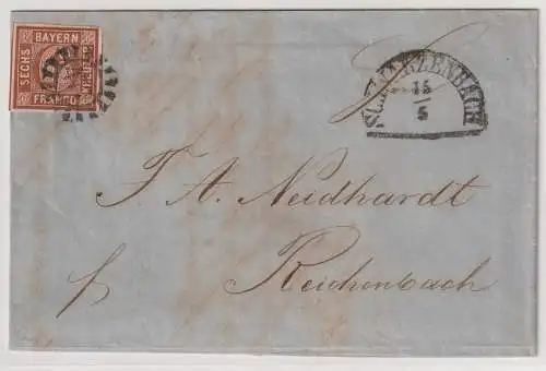 Bayern Nr. 4 EF auf kompl. Brief ab Schwarzenbach 1861