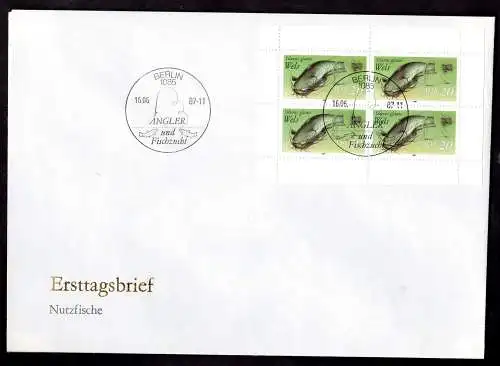 DDR, FDC  Kleinbogen "Süßwasserfische" 