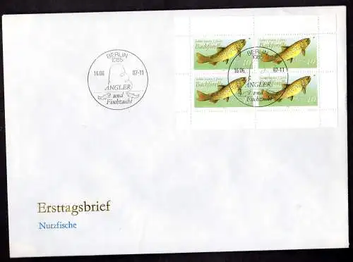 DDR, FDC  Kleinbogen "Süßwasserfische" 