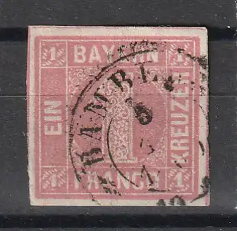 Bayern Nr. 3, Ortsstempel Bamberg
